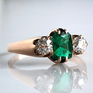 Mid Century Emerald & Diamond Ring